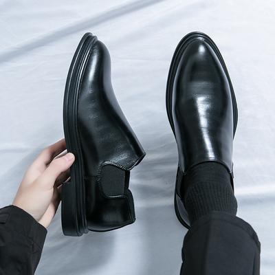 Herren-Reitstiefel Britische knöchelhohe kurze Lederstiefel Herren Business-formelle Lederschuhe Echtes Leder Freizeit Chelsea-Stiefel