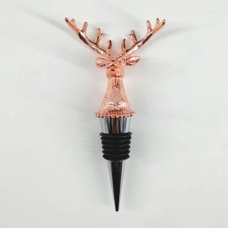 Kirsite Deer Head Bottle Stopper Decorative Deer Head Wine Stopper Stable Wine Pourer Add Charm To Parties