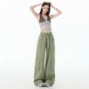 High Street Wide-legged Working Jeans for Women New Loose High Waist Slim Design Straight-Lead Smoothing Pants