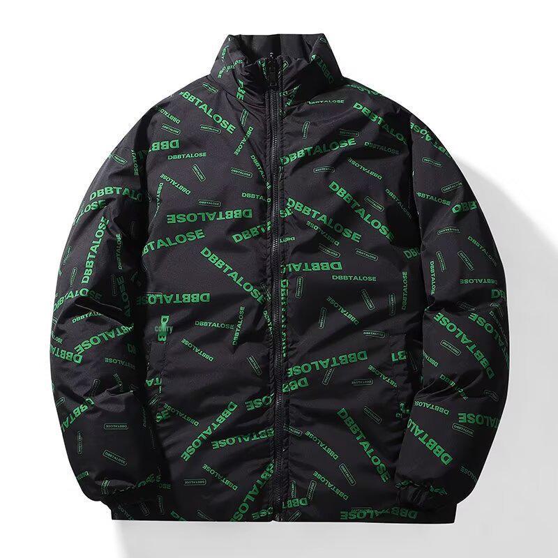 

Мужская двусторонняя куртка-пуховик в американском стиле — модная, молодежная и стильная 4XL чёрный