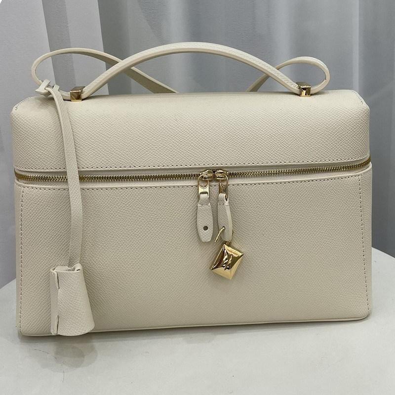 New retro leather cowhide box bag lunch box bag casual large capacity portable shoulder women's bag