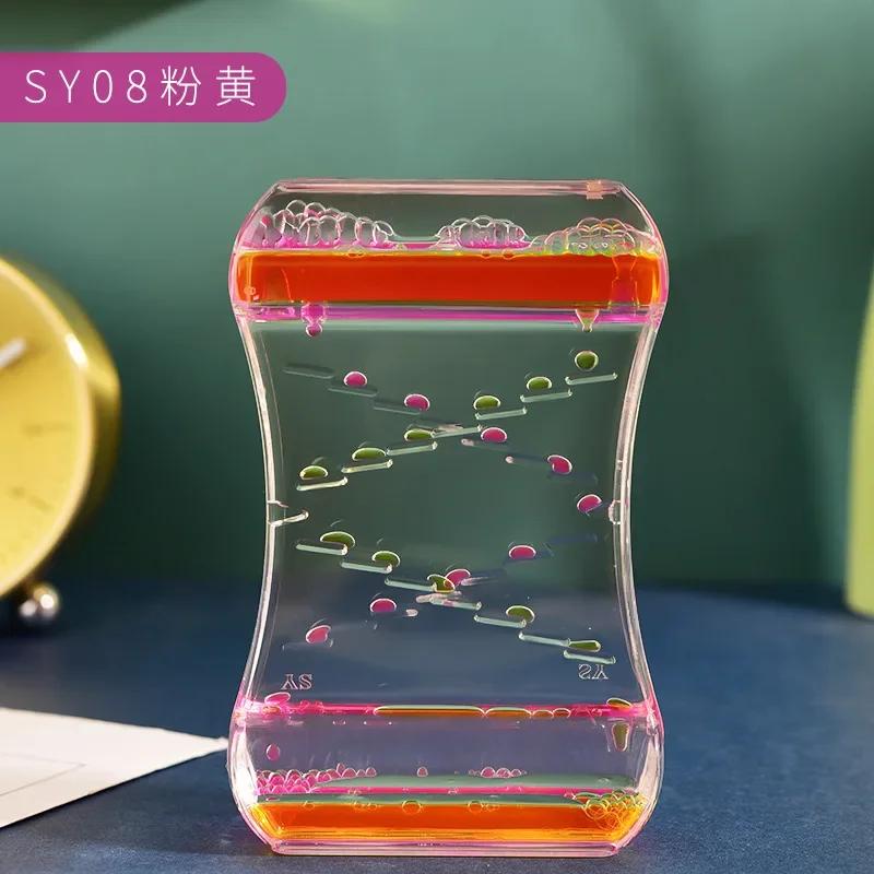New Product Slide Oil Drop Decompression Toy Acrylic Liquid Hourglass Dynamic Multi Color Oil Leak Home Desktop Decoration Gift