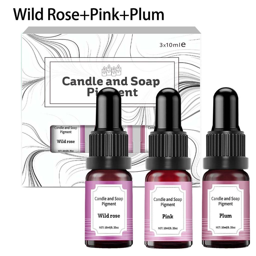 3 Stück/Set 10ml Kerzenwachs Pigment Farbstoff Ungiftig Mit Tropfer Für DIY Aromatherapie Seife Sojawachskerzen Wachsherstellung Zubehör