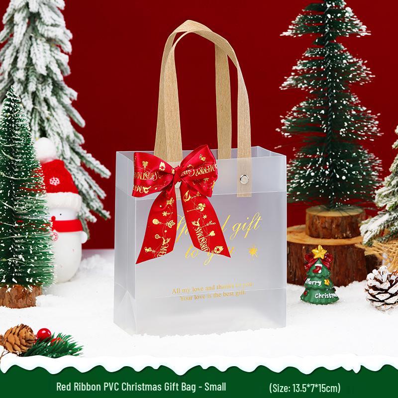 Christmas Eve Apple Candy Souvenir Handbag - Creative Transparent Gift Bag