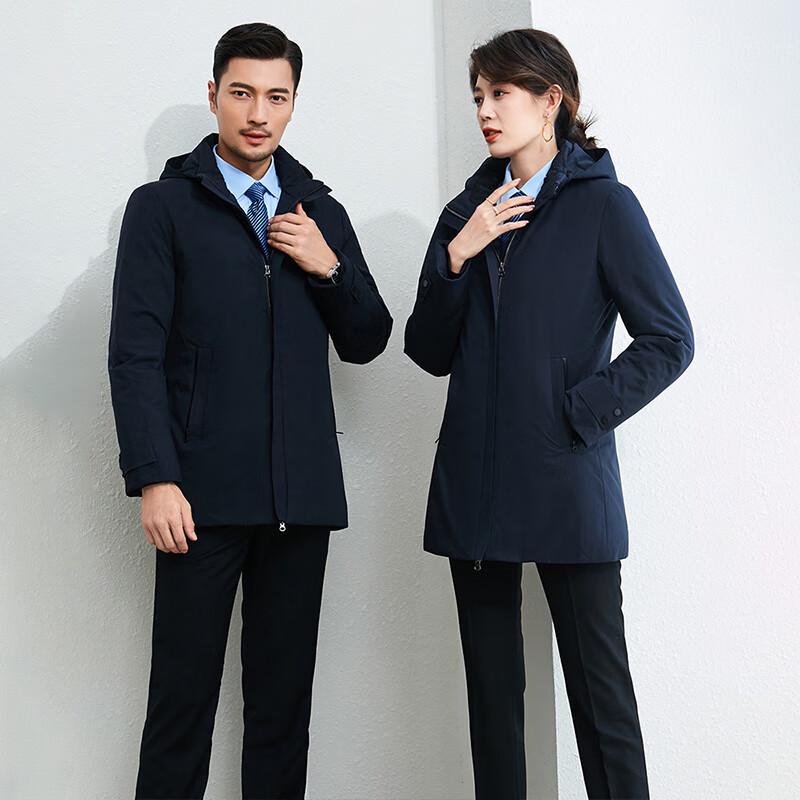 KASEYE Navy Blue Professional Business Down Jacket