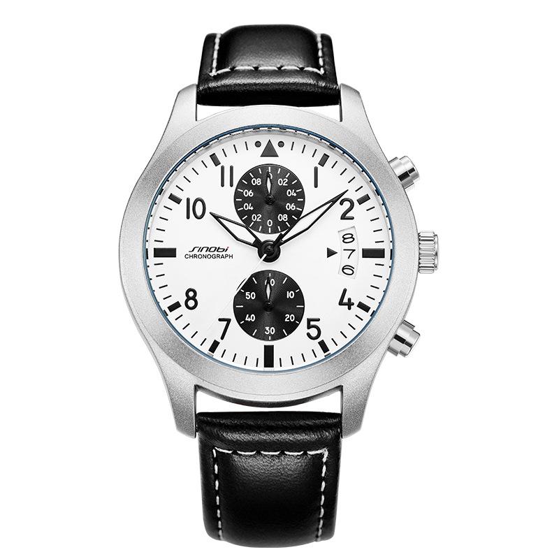 Men S Watch Leather Waterproof Multi-Function Men S Watch Guangzhou Watch Men S Watch Business Quartz Watch