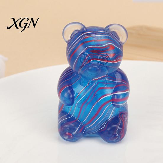 Kawaii Desk Toys for Office Cute Bear Squeeze Toy, Portable Soft TPR Decompression Pinch Toy Tactile Stimulation Maltose Texture Sensory Fidget