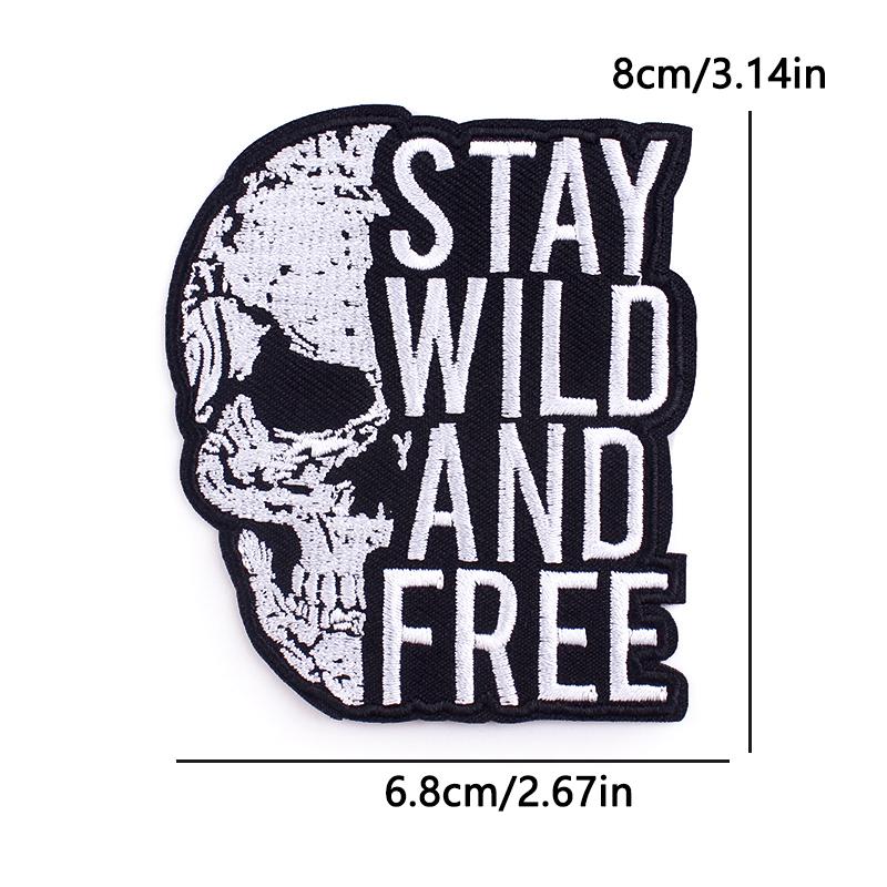 Punk/Horror Skull Letters Embroidery Patch Iron On Patches For Clothing Thermoadhesiv Patches On Clothes DIY Decorate Badges