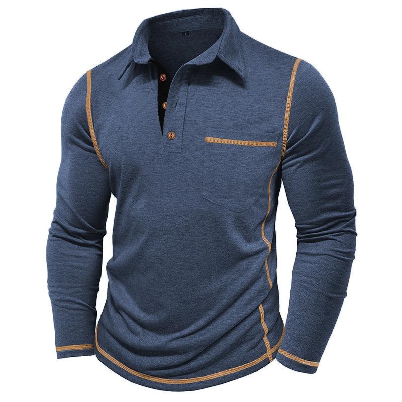 Podzimní Novinky Pánské Tričko s Límcem s Dlouhým Rukávem Pánské Polokošile Top