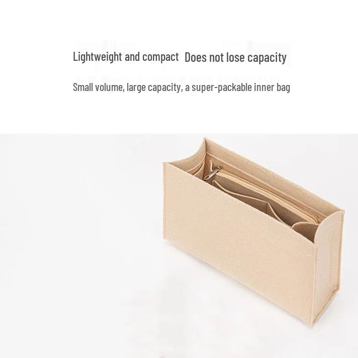 Lightweight Felt Inner Bag Organizer with Support and Divider Pockets