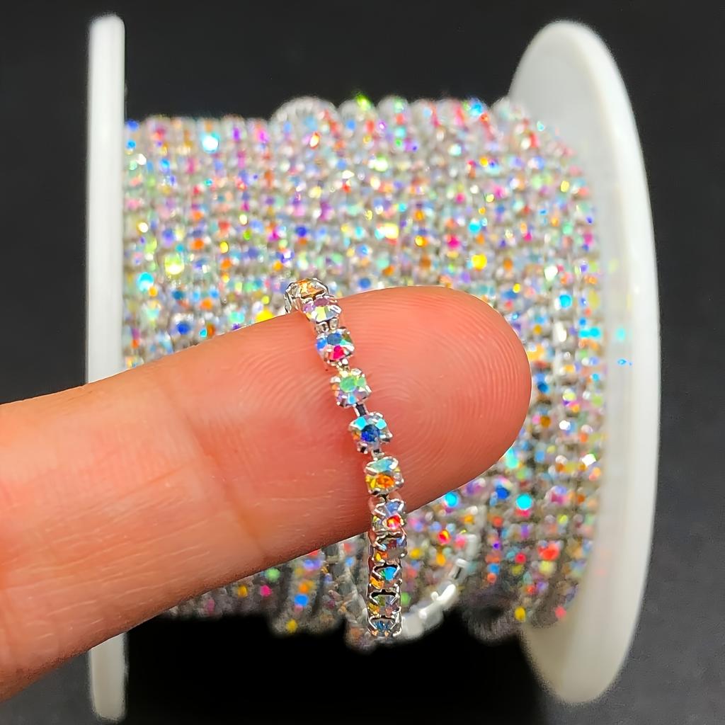 100cm, AB color dense rhinestone claw chain, DIY rhinestone material kit, sewing clothing, shoes, boots, loose rhinestone accessories, cup chain