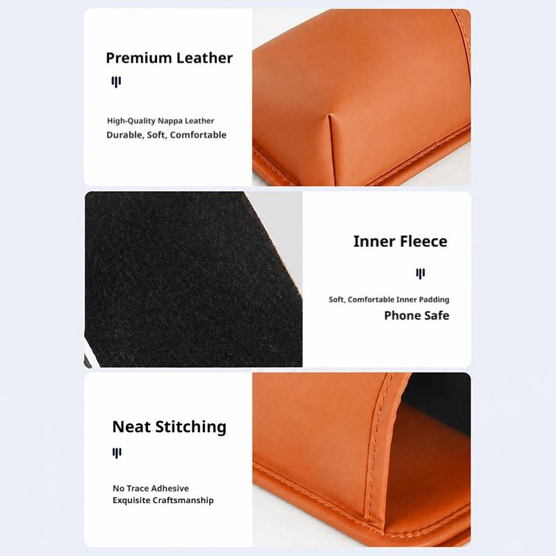 SEAMETAL Car Door Cup Holder Box Drink Rack Storage Bin Car Door Storage Pocket Leather Texture Soft Lining Phone Key Organizer Adhesive Mount
