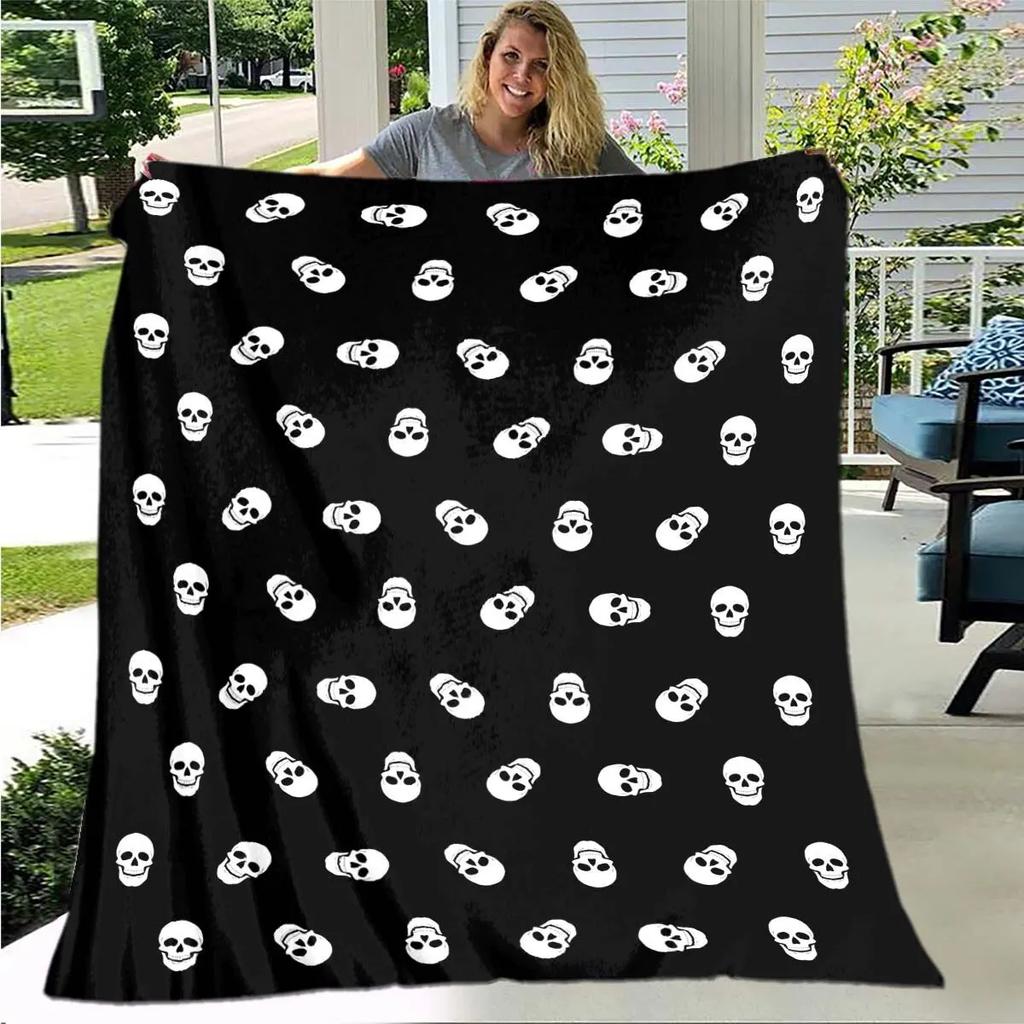 Halloween Ghost Pumpkin Cartoon Digitalprinted Polyester Velvet Flannel Cover Blanket Fleece Soft Sofa Cover Blankets for Beds