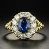 New Luxury Aquamarine Gemstone Gold Color Rings For Women CopperJewelry Vintage Exquisite Ring Anniversary Engagement Gifts