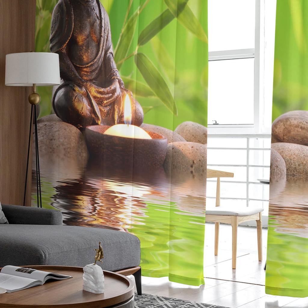 Perdele transparente pentru camera de zi Idol religios Suprafața apei Plant Dormitor Balcon Perdele Bucătărie Sufragerie Voile Perdele