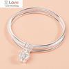 3pcs /Lot 925 Sterling Silver Tassel Crown Charm Bracelet &Bangle For Women Girls Elegant Party Wedding Fashion Jewelry Sl461