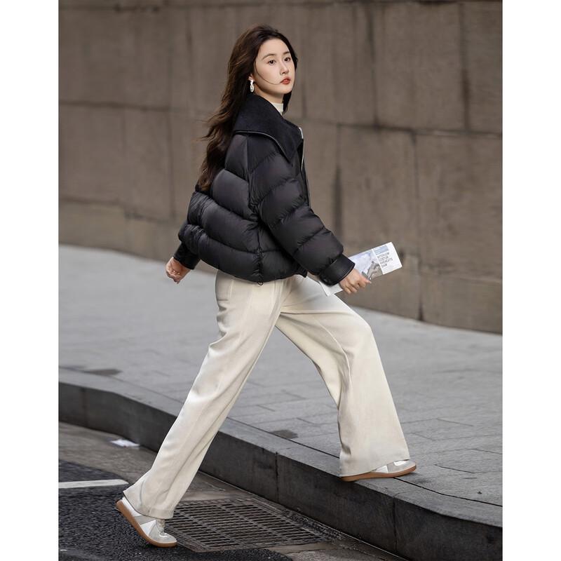 Demana Snow Spirit Women's Faux Lamb Wool Collar 90% Down Short Jacket