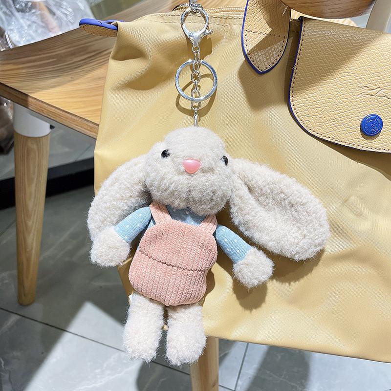 Adorable Long-eared Bunny Keychain Plush Rabbit Doll Soft Toy For Bags And Gifts