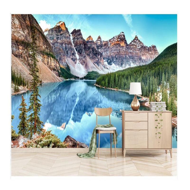 

Forest Lake 3d Wall Murals For Living Room Simple Snow Mountain Wallpaper Home Decor Wall Paper For Walls 200 cm(W) x 140 cm(H)