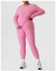 Plus Size Yoga & Running Set: Long Sleeve Top & Tight Pants for Women