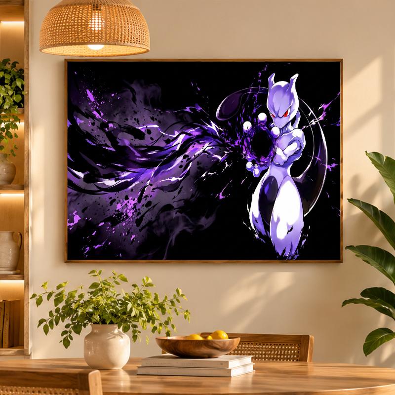 5D Diamond Painting Mewtwo DIY Full Drill Diamond Art Kit Home Decoration