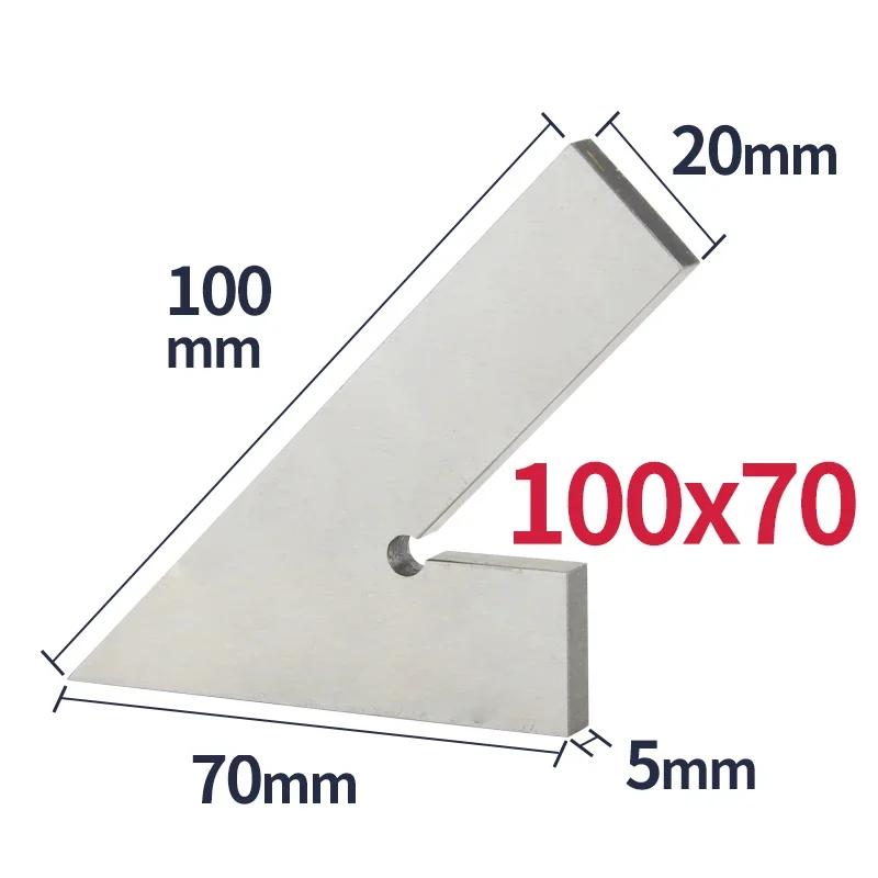 Riglă pătrată cu margine plată de 45 de grade pentru măsurarea tâmplăriei Încercați instrumente de dulgher pătrate Prelucrarea lemnului Set de riglă unghiulară din metal pătrate