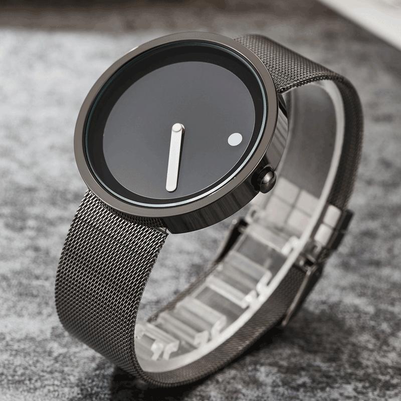 UTHAI CQ191 Simple Style Round Quartz Watch Creative Men's Watch Fashion Casual Leather Women's Watch Gift watchs