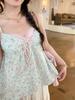 2026 Spring/Summer Women's Floral Chiffon Sun Protection Set: V-neck Tank Top with Cardigan