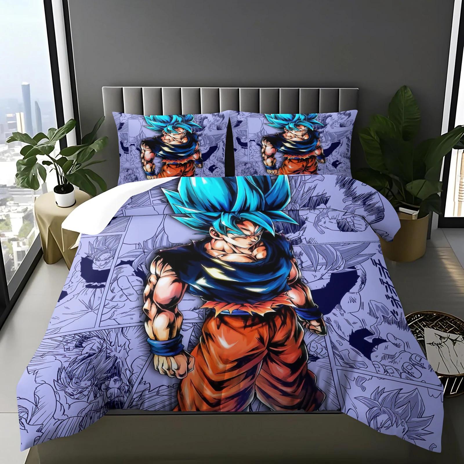 

Аніме Постільна білизна D-Dragon-Ball Підодіяльник і наволочка Ідеальна прикраса для підліткової спальні, 1-2 шт. наволочки/комплекти EU Single(135x200cm)&set