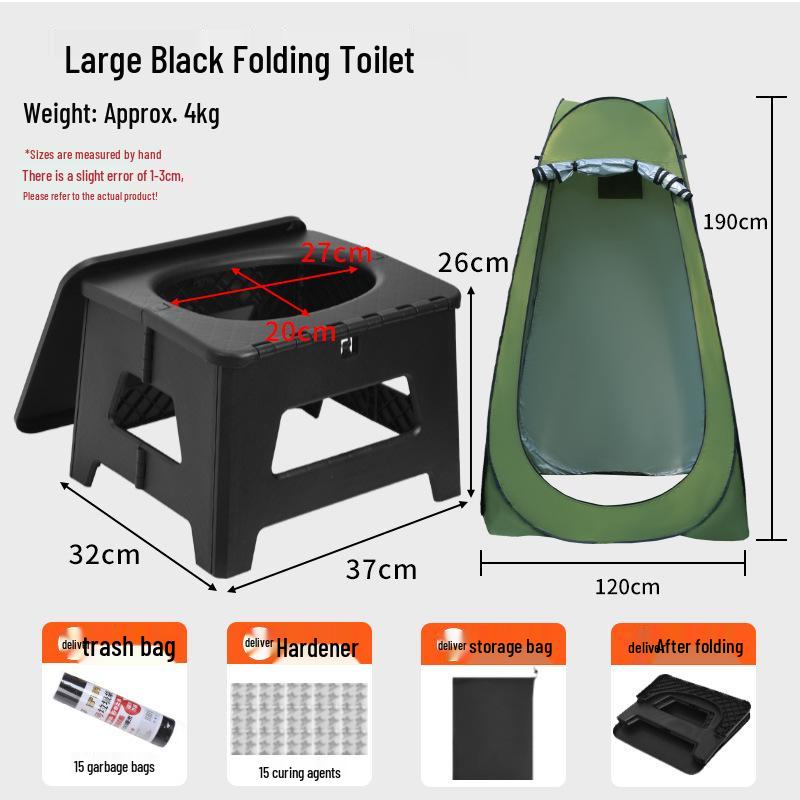 Portable Odor-Proof Folding Camping Toilet for Adults