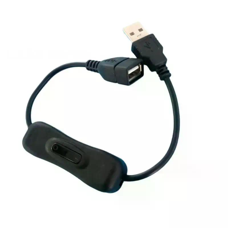 30/100cm USB Extension Cable With ON OFF Switch LED Indicator For USB Fan LED Lamp Data Sync USB 2.0 Extender Cord