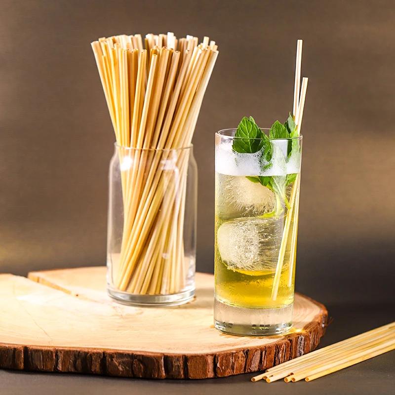 1000pcs 20cm Natural Wheat Straw Eco-Friendly Drinking Straws Portable 100% Biodegradable Milk Tea Straws Kitchen Bar Accessory