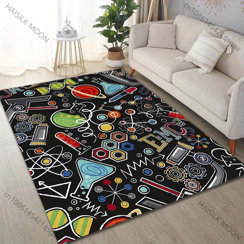 Multiple Sizes Laboratory Themed Pattern Carpet for Living Room Bedroom Sofa Home Decor Non-slip Floor Mat Luxury Gift