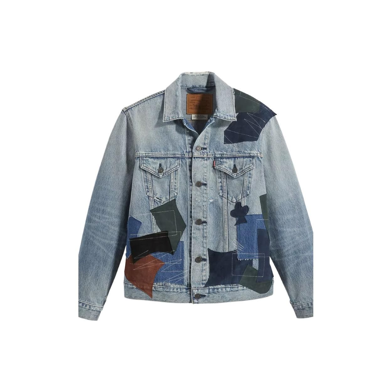 

Levis Пэчворк Повседневная Свободная Джинсовая Куртка Мужские куртки Синяя 77380-0066 M