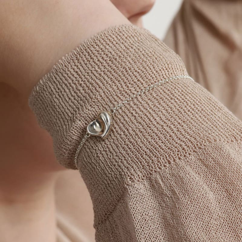 Ozel Silver925 Lovely Heart Pendant Bracelet PS137B