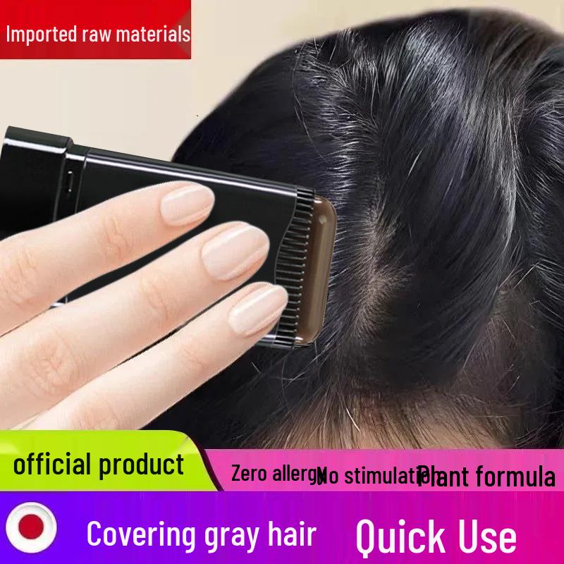Spot Snow Jasmine Curling Iron & White Hair Coverage Disposable Dye with Tooth Comb, Non-Fade Formula