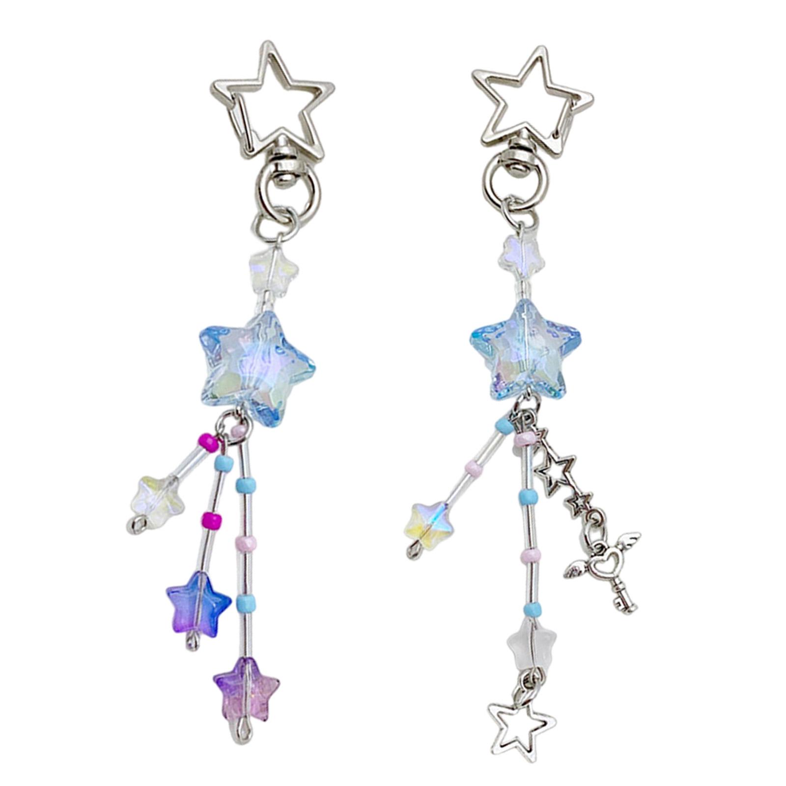 

Прозрачная Звезда Бисером Шарм Брелки Сладкий Милый Подвеска Подвесное Украшение Брелок Украшение для Рюкзака для Женщин Девушек SET