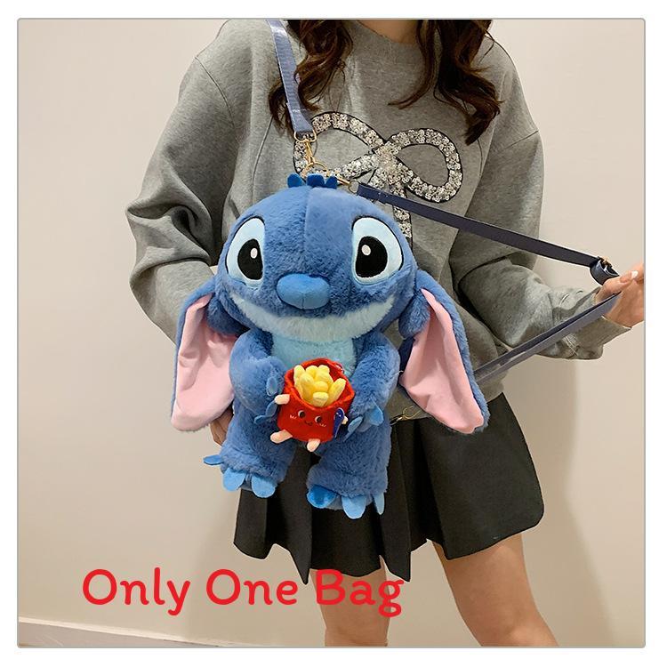 Soft Girls Cartoon Plush Backpack With Zipper Closure For Travel Casual