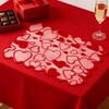 Valentines Day Table Runner Red Lace Love Heart Valentine Dining Room Decor Romantic Dining Table Runner for Holiday Parties