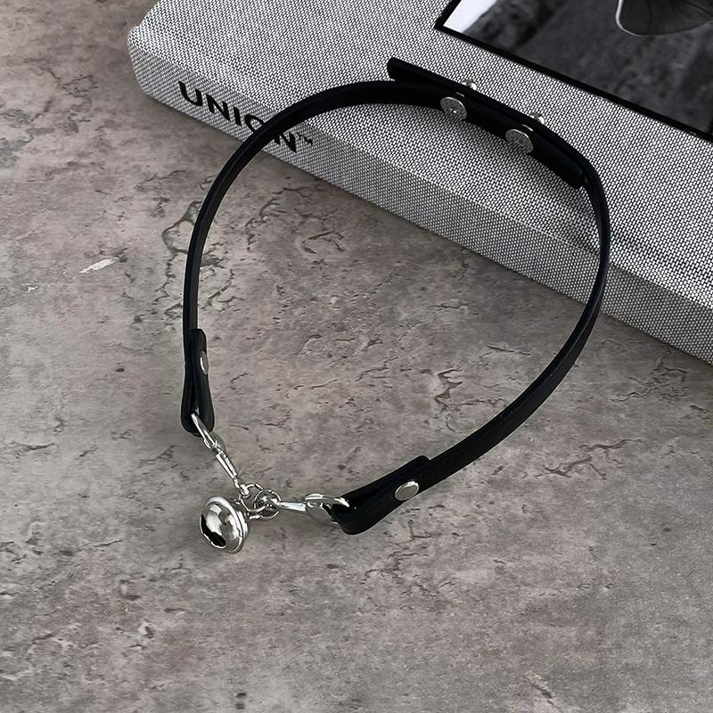 Černý PU kožený choker náhrdelník pro ženy dívky muže cool punk gotický s hroty biker choker PU kožený obojek cvočkované rockové náhrdelníky