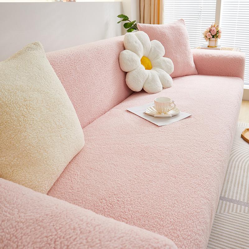 Velvet Winter Stretch Sofa Cover All-Inclusive Universal Cover Thickened Fleece Autumn and Winter Non-Slip Anti-Scratching Sofa Cover