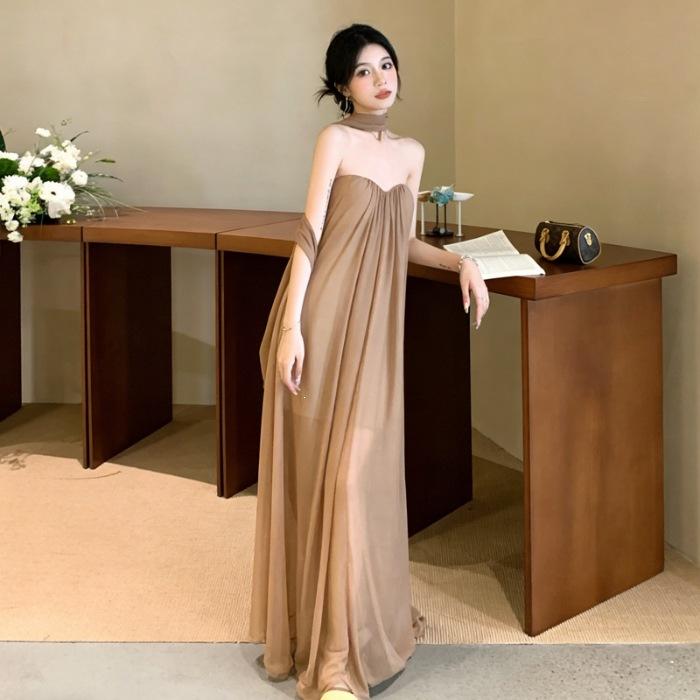 Holiday Wind Streamer Sleeveless Tube Top Dress Women's Summer Temperament Loose Pendulum Skirt Design Sense Casual Dress