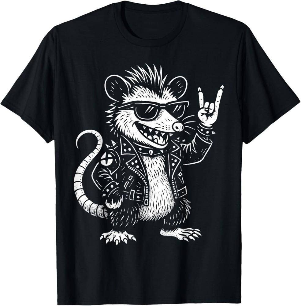 Панк Рокер Опоссум Смешной Рок-н-Ролл Опоссум Любитель Музыки Футболка Унисекс Футболка S