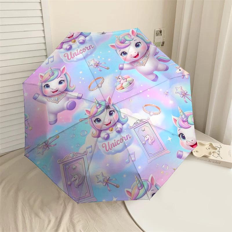 

1PC Unicorn Magic Umbrella-8-Rib Reinforced Portable Folding Travel Suitable for All Seasons Outdoor Daily Use-G339