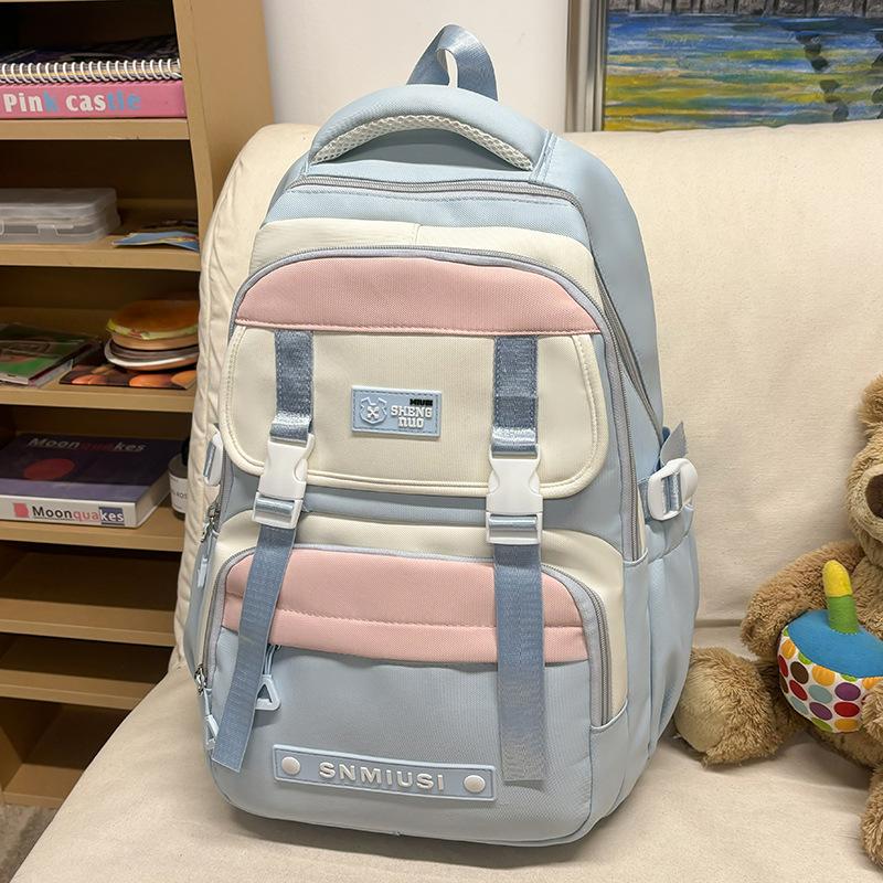 Children's Schoolbags Elementary School Girls Junior High School Color Combination High Value and Dirt Resistant Backpack