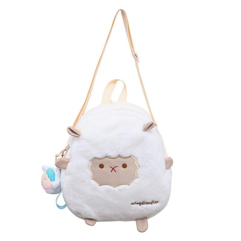 

Cute Plush Lamb Shoulders Bag Women 2024 New Style Ins Japanese Large-capacity Primary School Students Shoulder
