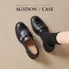 Augustine neue Herbst- und Winter-Samt-Plateau-Schuhe im britischen Retro-Stil, kleine schwarze Business-Lederschuhe