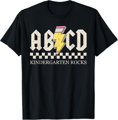ABCD Kindergarten Rocks Pencil Lightning Teachers Rock Boys T-Shirt