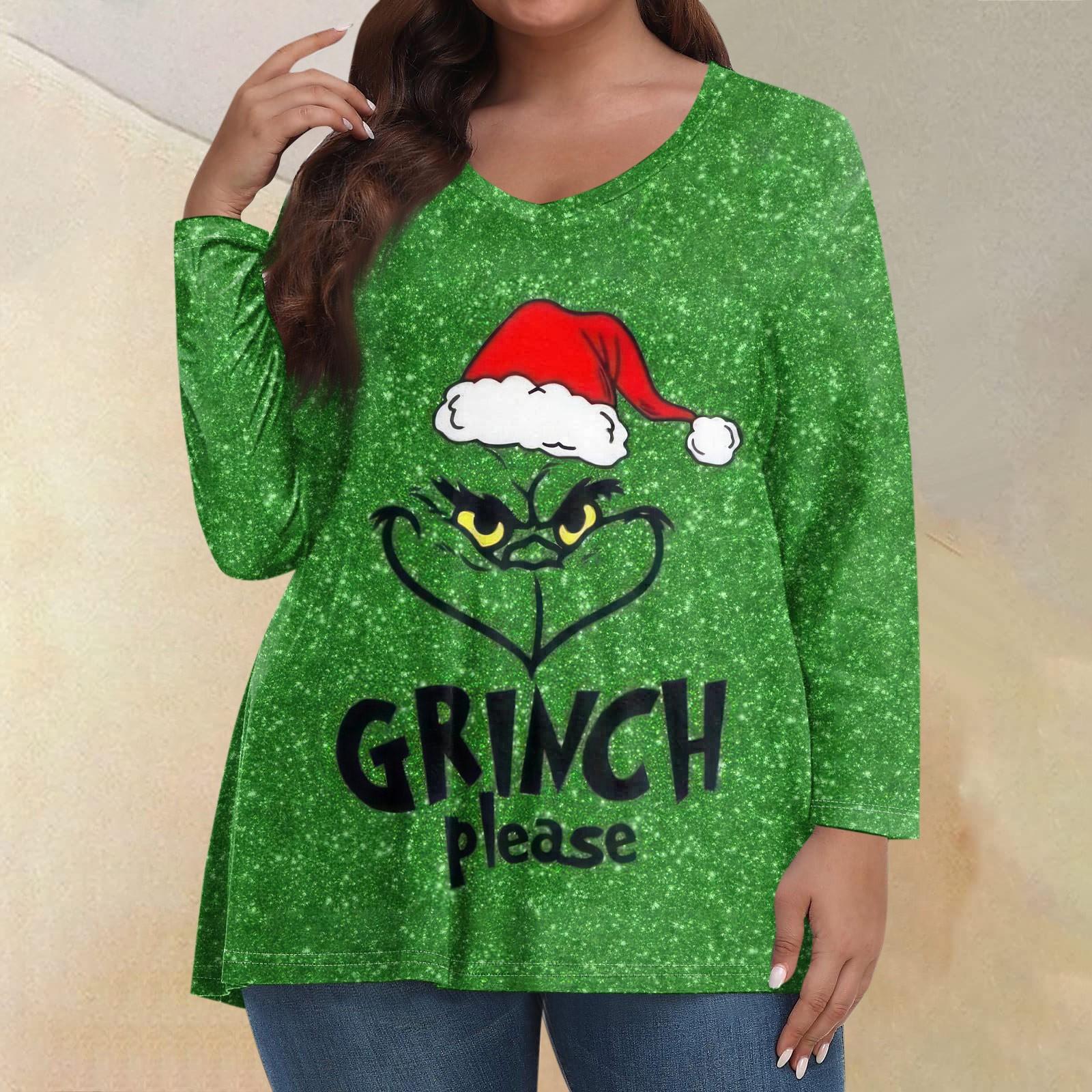 

Жіночі топи великих розмірів Сорочки з принтом з довгим рукавом і V-подібним вирізом Повсякденний одяг Одяг Топи XXL