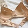 Women's Printed Wireless Push-Up Bra with Two-Row Buckle